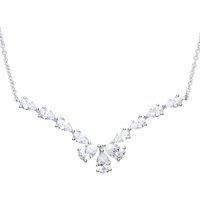 Jewelco London Women's Silver Pear CZ Snow Angel Charm Necklace 16 + 2 inch - GVK240 in White
