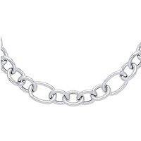 Jewelco London Women's Silver Hollow Round Oval Belcher Chain Necklace 16mm 20" 50cm - GVK356 in White