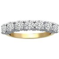 Jewelco London Women's 18ct 2 Colour Gold 2ct Diamond 7 Stone Eternity Ring 4mm | Size: T
