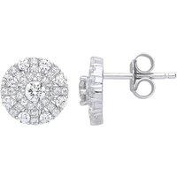 Jewelco London Women's Silver CZ Sunshine Star Burst Cluster Drop Earrings