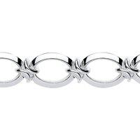 Jewelco London Women's Silver Flat Oval Chain Bracelet 15mm 8.5 inch - GVB284 in White
