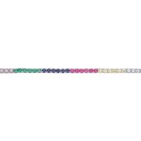Jewelco London Women's Silver Rainbow CZ Rainbow Eternity Tennis Bracelet 2mm 7 + 1 inch - GVB502 in White
