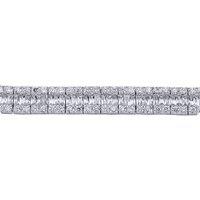 Jewelco London Women's Silver Baguette CZ Eternity Tennis Bracelet 10mm 7 inch - GVB112 in White