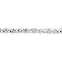 Jewelco London Women's 925 Silver Diamond-cut Solid Rope Chain Bracelet 5mm 7.5 inch - GVCH44 in White