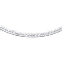 Jewelco London Women's Sterling Silver Flat Herringbone Chain Necklace 4mm 14 + 1.5 inch - GVCL014 in White