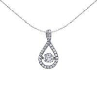 Jewelco London Women's Silver CZ Solitaire Pendant Necklace 18 inch - GVP373 in White