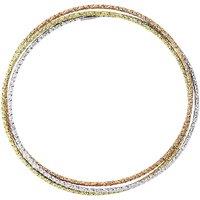 3-Colour Silver Russian Wedding Bangle Bracelet 3 x 1.5mm - BRC98