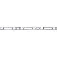 Jewelco London Women's Silver Figaro Twisted Oval Paperclip Belcher Chain 5mm 20" 50cm - GVK437 in White