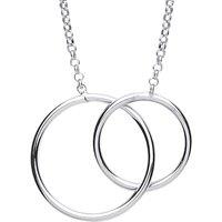 Jewelco London Women's Silver Linking Rings Charm Necklace 16 inch