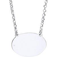 Jewelco London Women's Silver Oval Disc Tag Medallion Necklace 16 + 1 inch - GVK192 in White