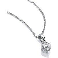 Jewelco London Women's 925 Silver CZ Single Claw 1ct Solitaire Pendant Necklace 17 inch - GVK456 in White