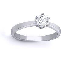 Jewelco London Women's 18ct White Gold 1ct Diamond Solitaire Engagement Ring 8mm in Silver | Size: J