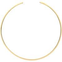 Jewelco London Women's Gilded Silver Flat Flexi Necklace 3mm 15" with 2" Gap (Fits 17") - GVCL006Y in Gold