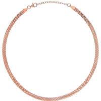 Jewelco London Women's Rose Silver Bismark Flat Cage Collarette Necklace 5mm 14-16" - GVCL005R in Rose Gold