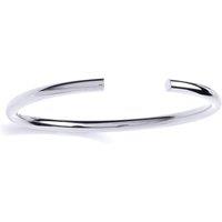 Jewelco London Women's Silver Round Tube Flexi Torque Bangle Bracelet 4mm - GVG179RH in White