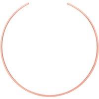 Jewelco London Women's Rose Silver Flat Band Flexi Necklace 3mm 15" - 2" Gap (Fits 17") - GVCL006R in Rose Gold