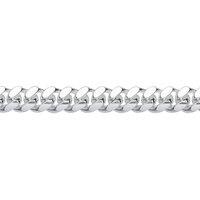 Jewelco London Women's Silver Miami Cuban Court Curb Link Chain Bracelet 8mm 7.5" - GVCH57 in White