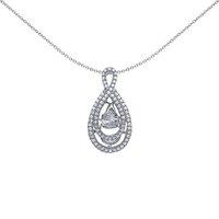 Jewelco London Women's Silver CZ Solitaire Pendant Necklace 18 inch - GVP351 in White