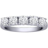 Jewelco London Women's 18ct White Gold 1.25ct Diamond 5 Stone Pentalogy Eternity Ring in Silver | Size: T