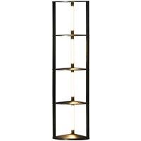 HOMCOM Corner Floor Lamp with Dimmable Warm White LED Light, for Living Room in Black