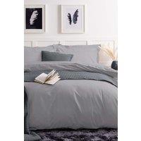 Belledorm Easy Care 200 Thread Count Cotton Polyester Percale Duvet Cover in Light Grey | Size: King