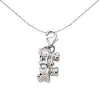 Jewelco London Women's Sterling Silver Nature Spotting Stargazing Binoculars Link Charm