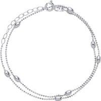 Jewelco London Women's Silver 3mm Oval Bead Choker Collarette Necklace 1mm 13-14