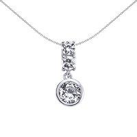 Jewelco London Women's Sterling Silver CZ Morse Code Bubble Pendant Necklace
