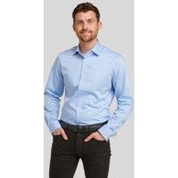 Double TWO Men's Tailored Fit Blue Non-Iron Pure Cotton Twill Shirt | Size: 14.5 in