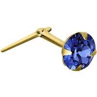 Jewelco London Women's 9ct Gold Dark Blue Crystal Claw Set Andralok Hinged Nose Stud 4mm