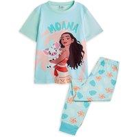 Disney Girl's Short Sleeve Long Leg Pyjama Set | Blue | Official Merch | Size: 4-5 Years
