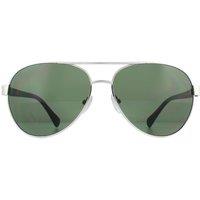 CALVIN KLEIN Men's Aviator Silver Green Sunglasses