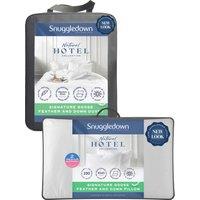 Snuggledown Hotel Goose Feather & Down 13.5 Tog (4.5+9 tog) Duvet With 2 Pillows in White | Size: King