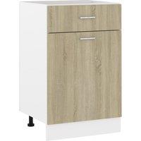 Berkfield Home Drawer Bottom Cabinet Sonoma Oak 50x46x81.5 cm Engineered Wood in Brown