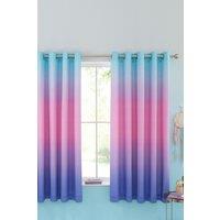 Catherine Lansfield 'Ombre Rainbow Clouds' Lined Eyelet Curtains in Blue | Size: 168 cm width x 183 cm drop