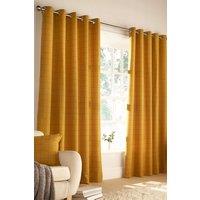 Furn Ellis Windowpane Check Eyelet Curtains in Yellow | Size: 229 cm width x 137 cm drop