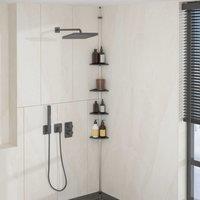 Berkfield Home 4-Tier Telescopic Shower Corner Shelf Silver Aluminium