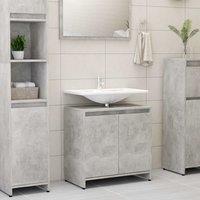 Berkfield Home Bathroom Cabinet Concrete Grey 60x33x61 cm Engineered Wood | Size: 60 x 33 x 61 cm