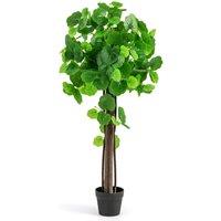 Costway Artificial Crabapple Tree Fake Plant in Pot Indoor Potted Floor Plant Decor in Green