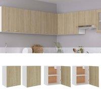 Berkfield Home Hanging Cabinets 2 pcs Sonoma Oak 50x31x60 cm Engineered Wood in Brown | Size: 50 x 31 x 60 cm