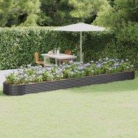 Berkfield Home Garden Raised Bed Powder-coated Steel 544x100x36 cm Anthracite in Black | Size: 544 x 100 x 36 cm