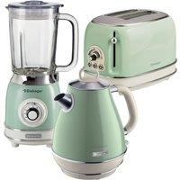 Ariete Jug Kettle, 2 Slice Toaster & Jug Blender Set in Green