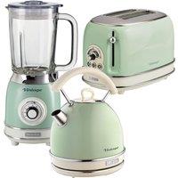Ariete Vintage Dome Kettle, 2 Slice Toaster & Jug Blender Set in Green