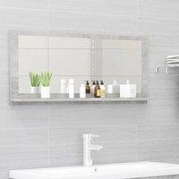 Berkfield Home Bathroom Mirror Concrete Grey 90x10.5x37 cm Engineered Wood