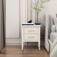 Cabinet Bits Palau 2 Drawer Bedside Table in White