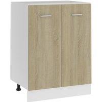 Berkfield Home Bottom Cabinet Sonoma Oak 60x46x81.5 cm Engineered Wood in Brown