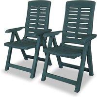 Berkfield Home Reclining Garden Chairs 2 pcs Plastic Green