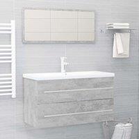 Berkfield Home 2 Piece Bathroom Furniture Set Concrete Grey Engineered Wood