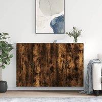 Berkfield Home Wall Mounted Cabinets 2 pcs Smoked Oak Engineered Wood in Brown