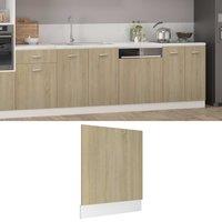 Berkfield Home Dishwasher Panel Sonoma Oak 59.5x3x67 cm Engineered Wood in Brown